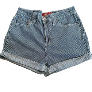 Dickies Striped Blue & white stretch denim Women's Shorts size 9/29 EUC